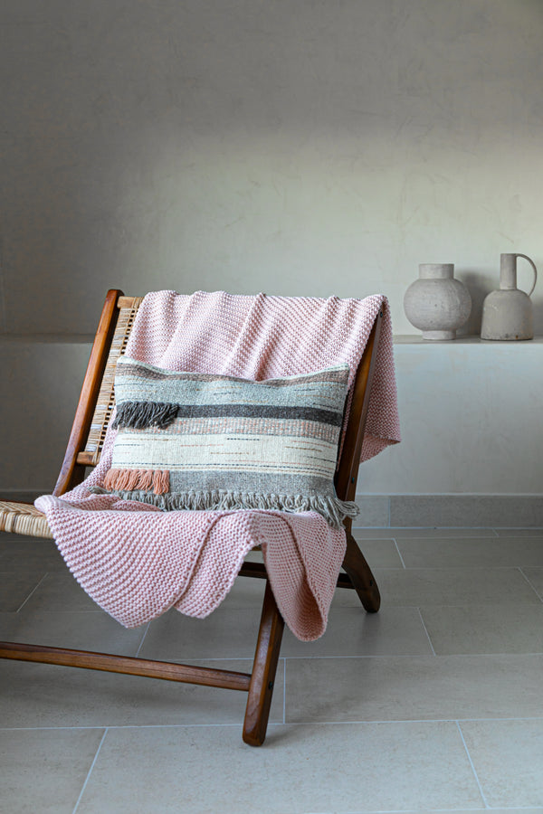 Housse de coussin Za’ guiba - Rose / Gris